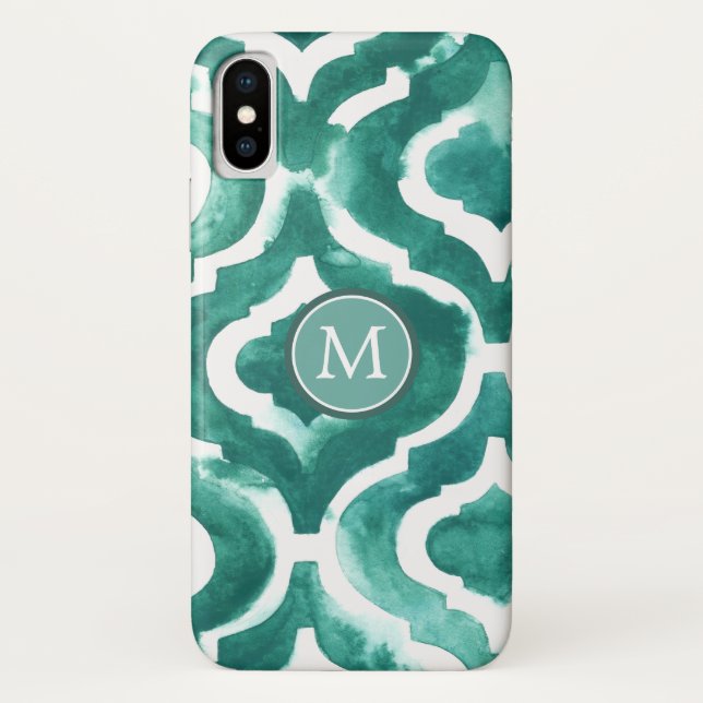 Monogram | Aquamarine Motif IV Case-Mate iPhone Case (Back)