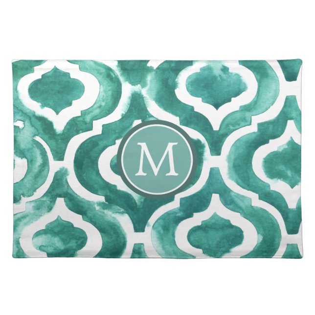 Monogram | Aquamarine Motif IV Placemat (Front)