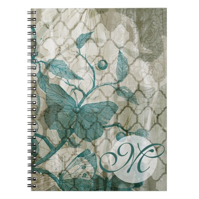 Monogram | Arabesque Butterflies V Notebook (Front)