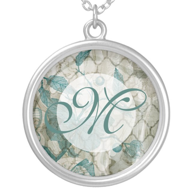 Monogram | Arabesque Butterflies V Silver Plated Necklace (Front)