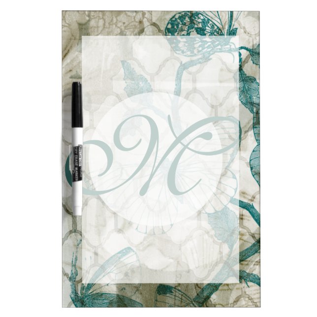 Monogram | Arabesque Butterflies VI Dry-Erase Board (Front)