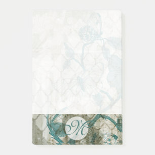 Monogram Arabesque Butterflies VI Post-it Notes