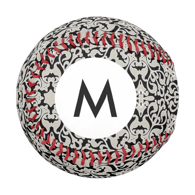 Monogram Arabic floral pattern Baseball (Front Left)