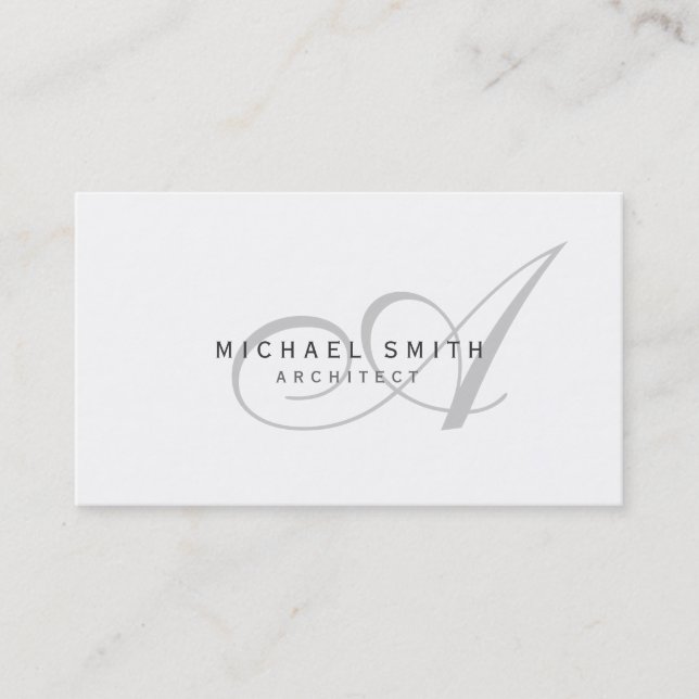 Monogram Architect Modern Simple Business Card (Front)
