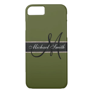 Monogram Army green Color Background iPhone 8/7 Case