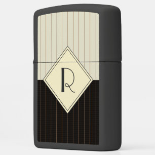 Monogram Art Deco Pinstripe Zippo Lighter