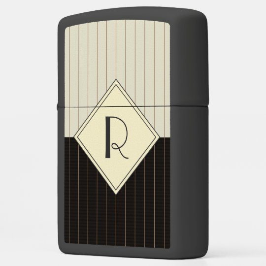 Monogram Art Deco Pinstripe Zippo Lighter