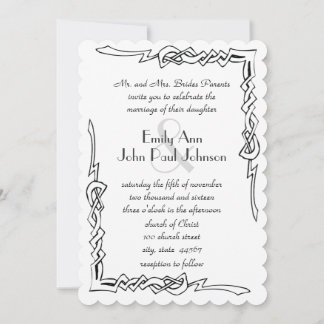 Monogram Art Deco Wedding Invitation