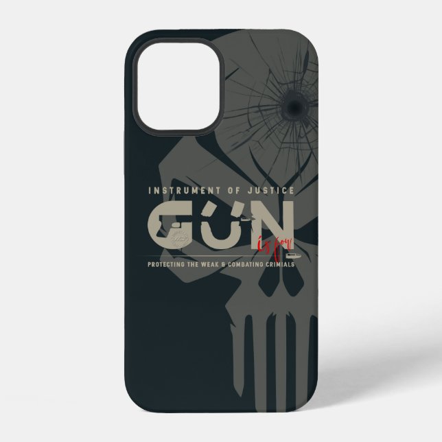 Monogram Art of Gun | iPhone 12 case (dark mode) (Back)