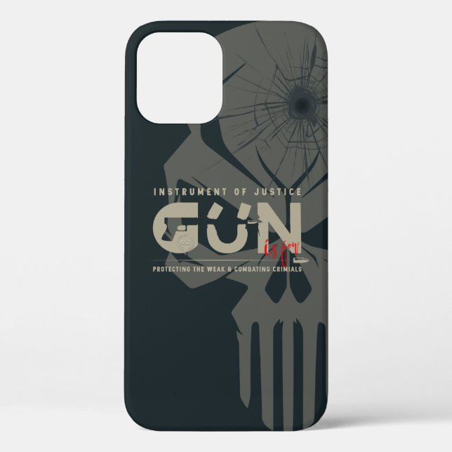 Monogram Art of Gun | iPhone 12 case (dark mode) (Back)