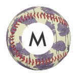 Monogram Art vintage floral pattern background Baseball