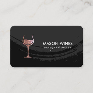 Monogram Artistic Brushed Wine Glass Business Card