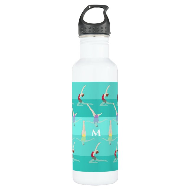 Monogram Artistic Swimming Stainless Steel Water Bottle (Front)