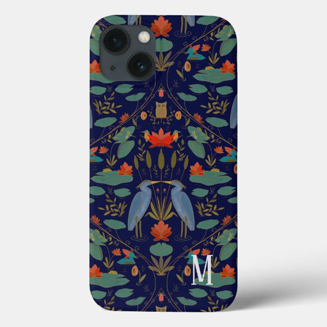 Monogram Arts & Crafts Heron iPhone / iPad case (Back)