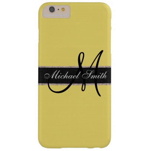 Monogram Arylide yellow Color Background Barely There iPhone 6 Plus Case