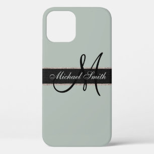 Monogram Ash grey Color Background iPhone 12 Pro Case