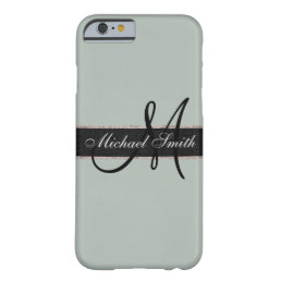Monogram Ash grey Color Background Barely There iPhone 6 Case