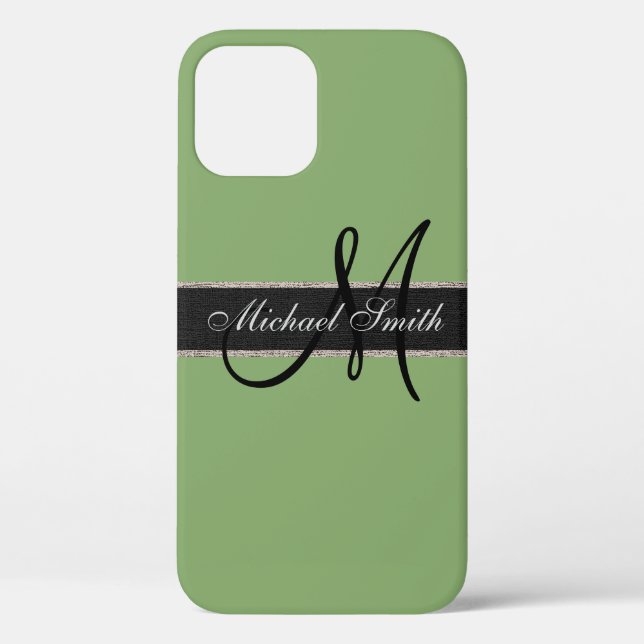 Monogram Asparagus Color Background Case-Mate iPhone Case (Back)