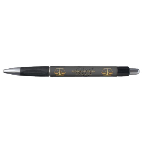 Monogram Attorney at Law  _ Black and Gold Pen