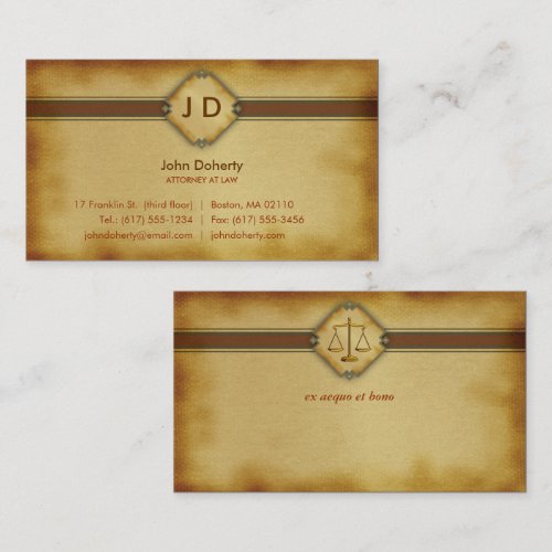 Monogram Attorney at Law - Business Card