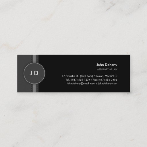 Customizable Monogram Attorney at Law - Business Card