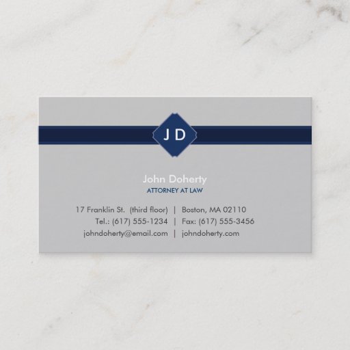 Customizable Monogram Attorney at Law - Business Card