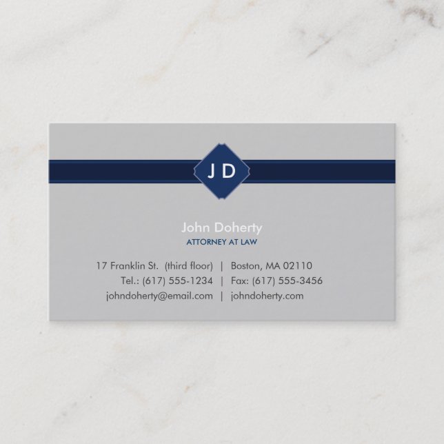 Monogram Attorney at Law - Business Card (Front)
