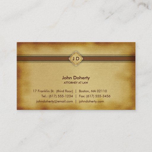 Customizable Monogram Attorney at Law - Business Card