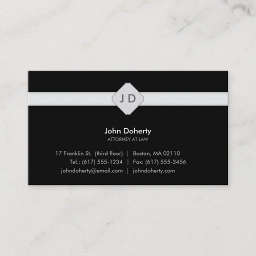 Customizable Monogram Attorney at Law - Business Card