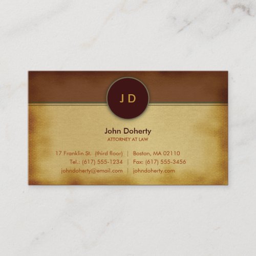 Monogram Attorney at Law - Business Card