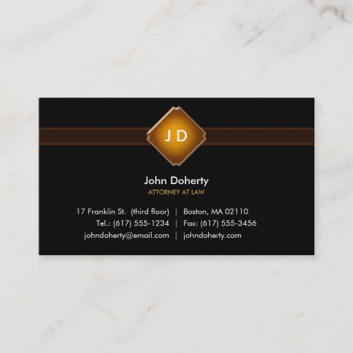 Customizable Monogram Attorney at Law - Business Card
