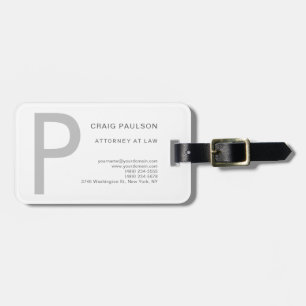 Monogram Attorney at Law Modern Luggage Tag