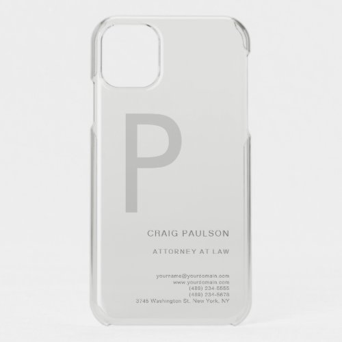 Monogram Attorney at Law Modern iPhone 11 Case