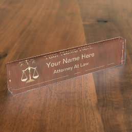 Monogram Attorney Executive Name Plate