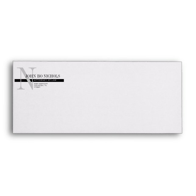 Monogram Attorney Letterhead Envelope A10 (Front)