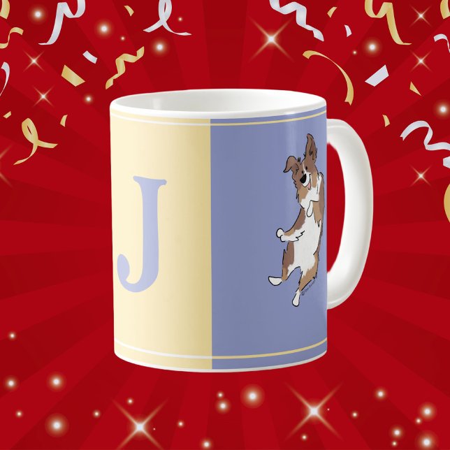 Monogram Australian Shepherd Jump for Joy Coffee Mug (Creator Uploaded)