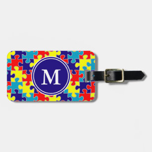 Autism awareness bag tag Kids Puzzle Luggage tag