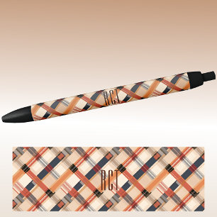 Monogram Autumn-Fall Diagonal Plaid Ink Pen