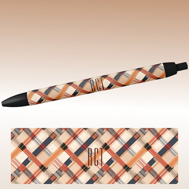 Monogram | Autumn-Fall Diagonal Plaid Ink Pen (Creator Uploaded)