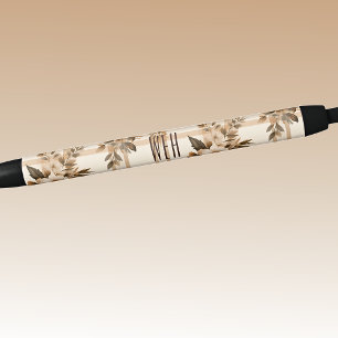 Monogram Autumn-Fall Floral Plaid Ink Pen