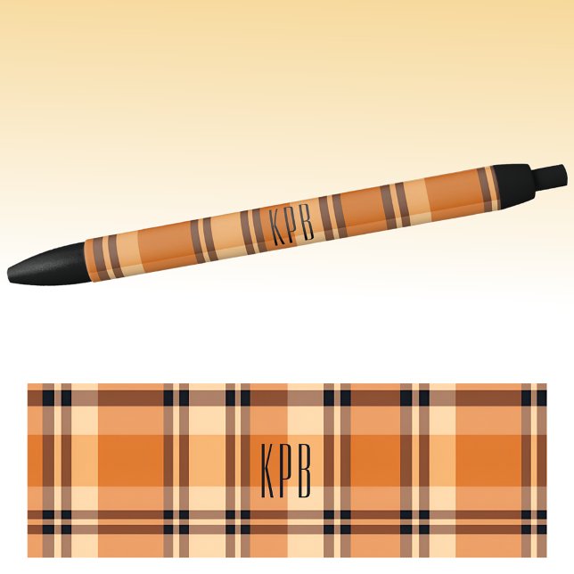 Monogram | Autumn-Fall Modern Plaid Ink Pen (Creator Uploaded)