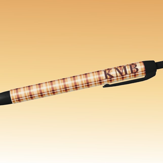 Monogram | Autumn-Fall Plaid Pattern Ink Pen (Creator Uploaded)