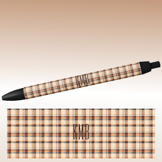 Monogram | Autumn-Fall Plaid Pattern Ink Pen (Creator Uploaded)