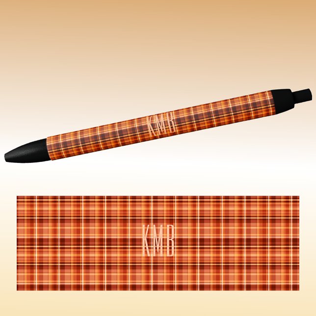 Monogram | Autumn-Fall Plaid Pattern Ink Pen (Creator Uploaded)