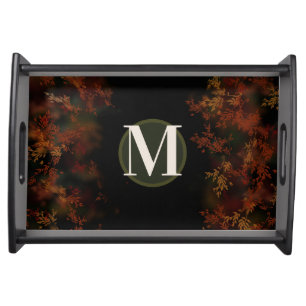 Monogram Autumn foliage Serving Tray