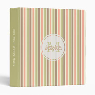 Monogram: Autumn Striped Binder