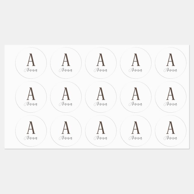 Monogram Autumn vibe Labels (Sheet)