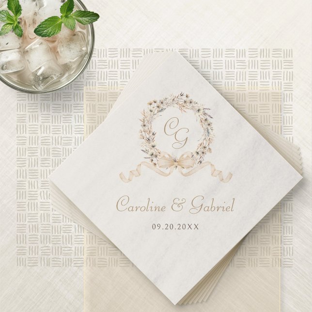 Monogram Autumn Wedding Napkins (Creator Uploaded)