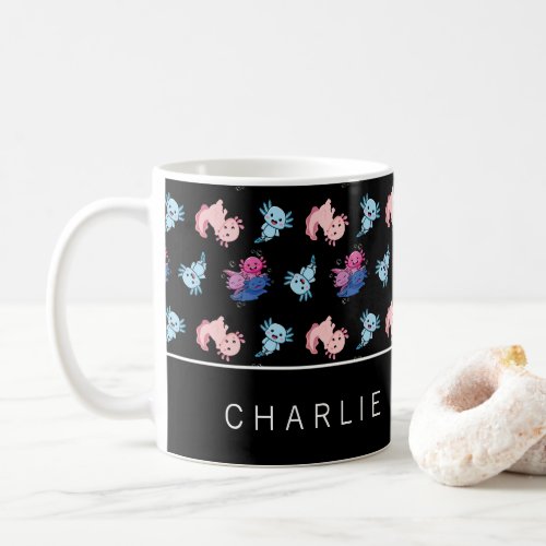 Monogram Axolotl Pattern Coffee Mug