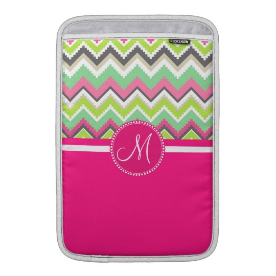 Monogram Aztec Andes Tribal Mountains Chevron MacBook Sleeve